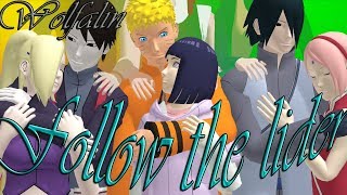 [MMD Naruto] Наруто, Кушина, Хината, Саске, Микото, Сакура, Сай, мама Сая, Ино - Follow the leader.