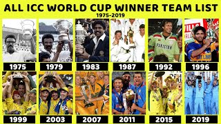 ICC World Cup Winner Team List From 1975 to 2019
