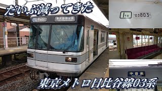 【最近では滅多に見なくなった】東京メトロ日比谷線03系に乗車してきた。