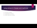 Java Arrays Part 5: Using Arrays in Methods & User Classes | Passing, Returning Arrays in Methods