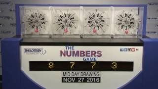 Midday Numbers Game Drawing: Sunday, November 27, 2016