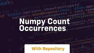 numpy count occurrences