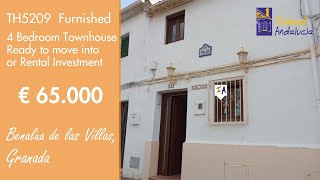 Just 65K, Furnished 4 Bedroom Townhouse Property for sale in Spain, Granada inland Andalucia TH5209