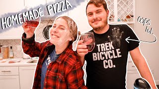 LATE NIGHT COOKING WITH MARISSA & GRIFF: Trying to Make a Homemade Pizza for the First Time!