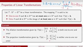 MATH 3191: One-to-One and Onto