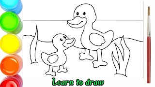 Duck Drawing and Coloring for Kids | Bolalar uchun o'rdak chizish va bo'yash /ToiART