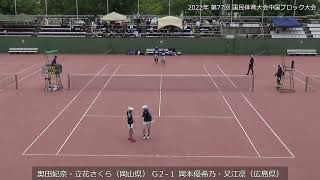 2022年 中国地区ミニ国体 成年女子 第一対戦 奥田・立花（岡山県） 対 岡本・又江（広島県）