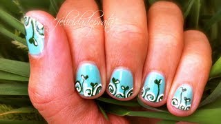 Green Heart Nail Art