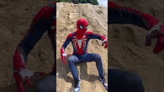 Spider Man stuck in the sand #shorts TikTok