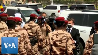 French President Macron Arrives at Funeral for Chad Leader