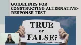 Guidelines for Constructing Alternative Response Test