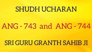 SHUDH UCHARAN ANG 743 -744 ll GURU GRANTH SAHIB JI II SARBAT DA BHALA II