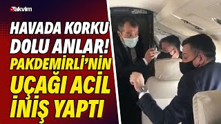 Bakan Bekir Pakdemirli'nin uçağı arızalandı! Uçak içinden korku dolu anlar