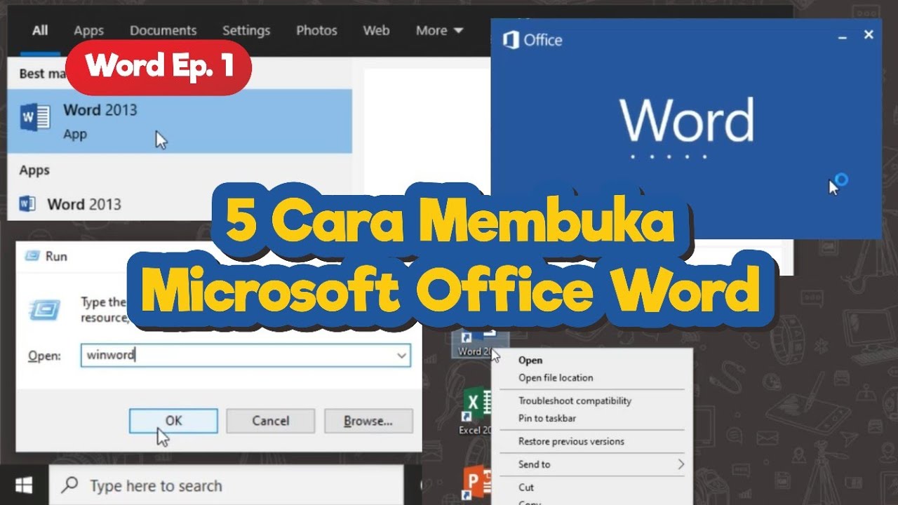 Cara Membuka Microsoft Word | Tutorial Word #1 - YouTube