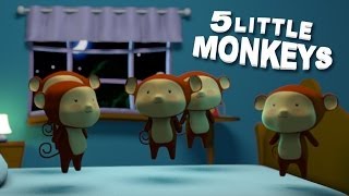 Five Little Monkeys Jumping on the Bed Nursery Rhyme Kid Song