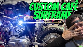 Building a custom Cafe' Racer Subframe on a Harley Sportster