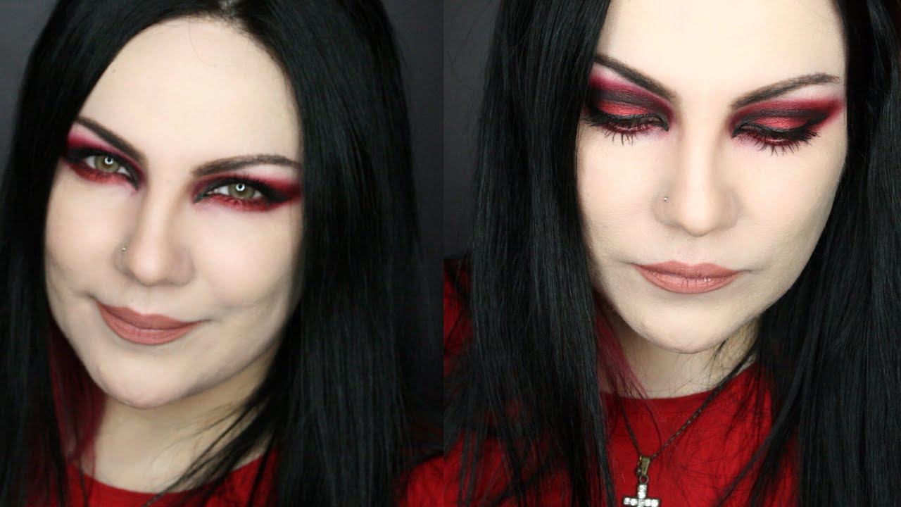 Gothic Inspired Red Smokey Eye Makeup Tutorial - YouTube