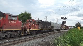 CN 8014, 5794 and 4710 Lead a Westbound through Brantford, ON 7/12/23