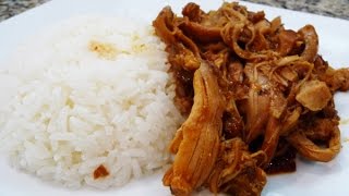 Slow Cooker Pulled Spicy BBQ Chicken, easy recipe