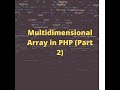 Multidimensional array in PHP (part 2) | zerotocoding