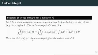 Multivariable Calculus: Surface Integrals - Theory (16.7)