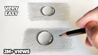 Easy 3D Water Drop Drawing Tutorial | Easy Pencil Drawing