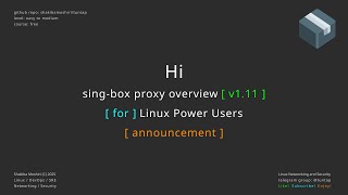 00 sing-box proxy overview announcement