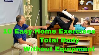 10 Easy Home Exercises (Total Body-Without Equipment) Biceps & Lats Included!