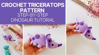 Quick Crochet Triceratops Pattern – Easy Amigurumi Tutorial for Beginners