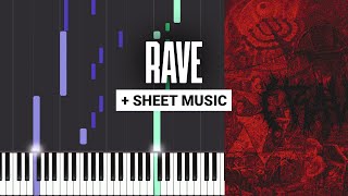 RAVE - Dxrk - Piano Tutorial - Sheet Music & MIDI