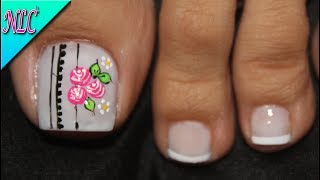 Diseno De Unas Flores Facil Easy Flower Nail Art Unas Con Rosas Unas Turqueza