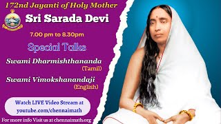 172nd Jayanti of Holy Mother Sri Sarada Devi 2024