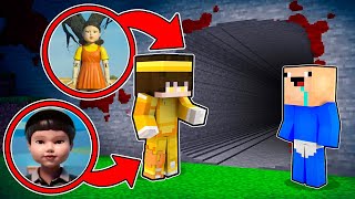 Encontramos el ATERRADOR TUNEL GIGANTE de EL JUEGO DEL CALAMAR 2 en MINECRAFT 2 Noobs vs SQUID GAME