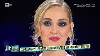 Sanremo 2023, le parole di Chiara Ferragni sul palco dell'Ariston -Oggi è un altro giorno 08/02/2023