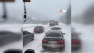 Ilgaz Dağı tırcılara geçit vermedi