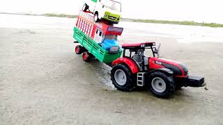Muddy Auto Rickshaw And Tractor Help Jcb And Water Jump Muddy Cleaning  Tractor Video  Mud Toys4