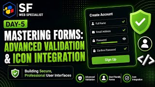 HTML Forms Tutorial 🔥 Advanced Validation & Icon Integration | Day 5 Web Development Course
