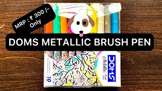 DOMS Metallic Brush Pen Review || Best Brush Pen for Beginners under ₹300 (What’s That Pen ?)