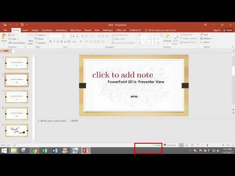 how to hide notes in power point 2016