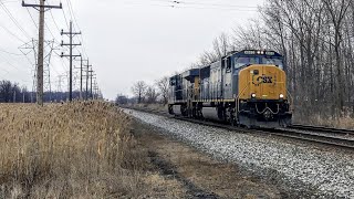 NO TRAIN CARS on CSX Q009 - YN3b SD70MAC Rebuild #4553 K5LA \u0026 YN3 ES44AH #724 - Mentor OH Feb 2020