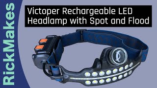 Victoper Rechargeable LED Headlamp with Spot and Flood