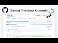How to revert to a previous commit in Github