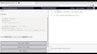 43 - Learn Basic JavaScript Manipulate Arrays With push