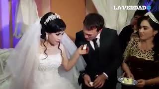 Novia es golpeada en plena boda