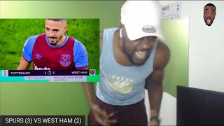 Tottenham fan Expressions Oozing reaction to Lanzini late goal for West Ham