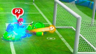 Mario & Sonic at the Rio 2016 Olympic Games Football 2 player Dr Eggman and Waluigi vs Mario