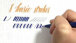 Learn Brush Lettering - 8 Basic Strokes for Brush Calligraphy [part 1]