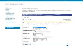 Using the Interactive Course Search