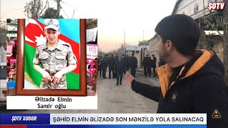 Şəhid Elmin Əlizadə son mənzilə yola salınır - Mingəçevir şəhəri