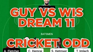 GUY vs WIS Cricket ODD Team prediction Dream11 win